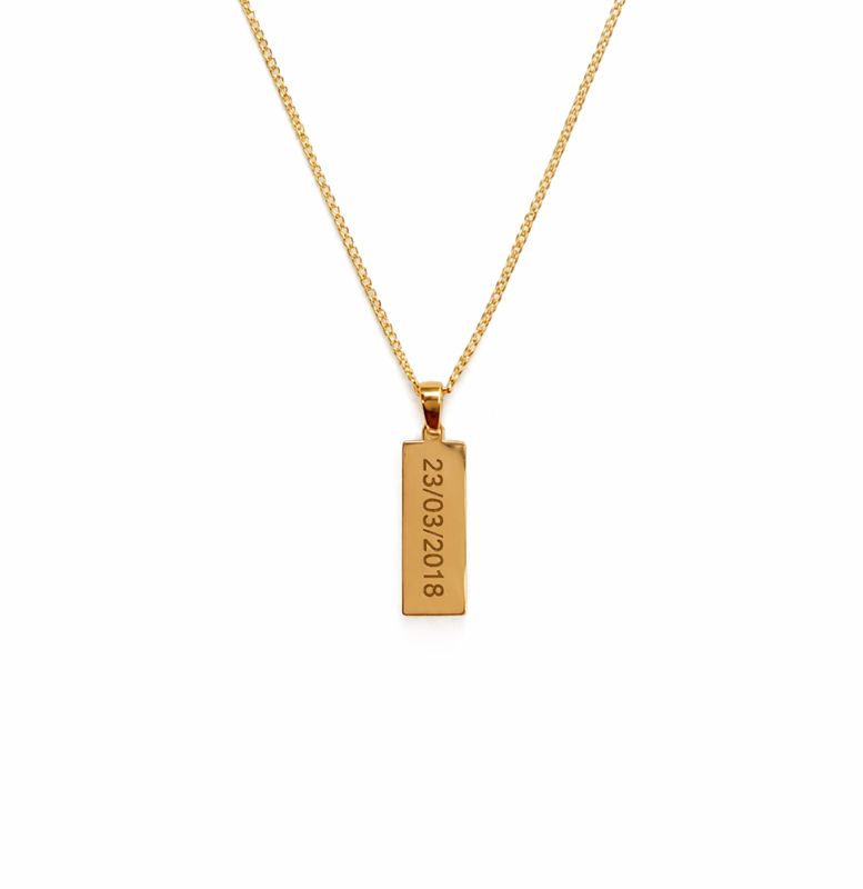 Colar Barra Dourada Personalizado