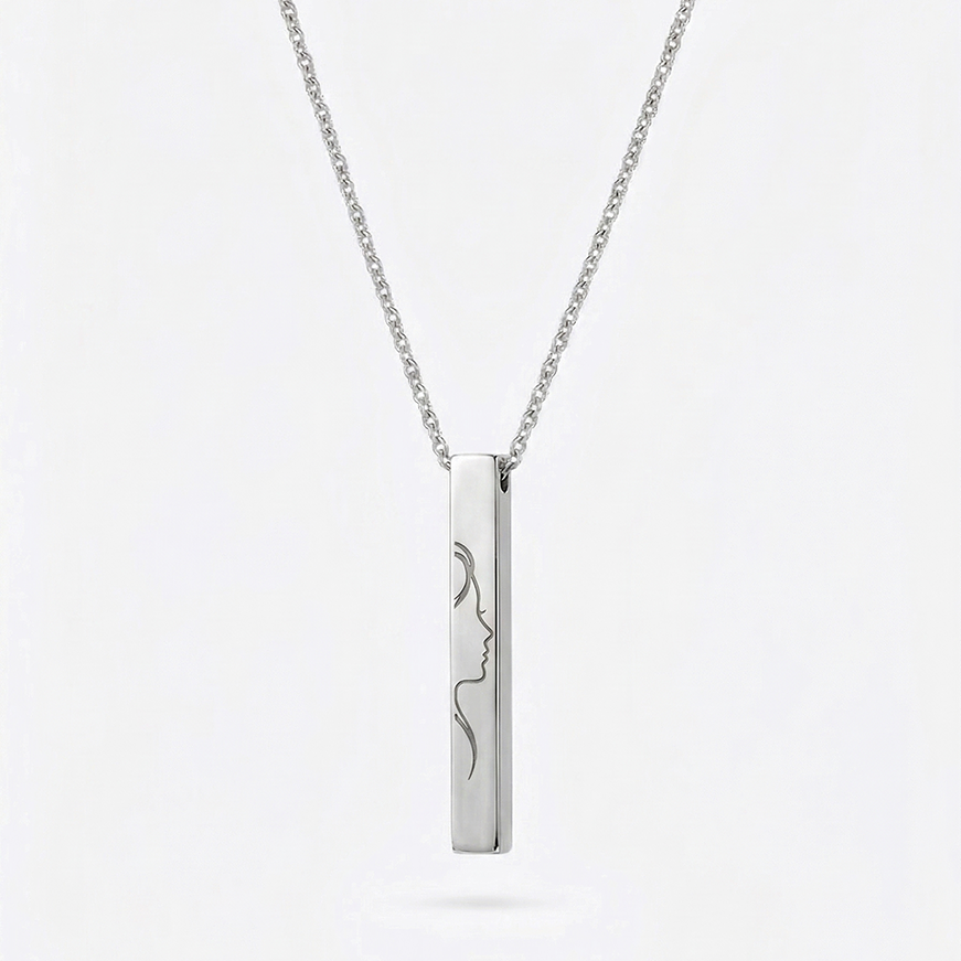 Colar Barra Prateada Personalizado