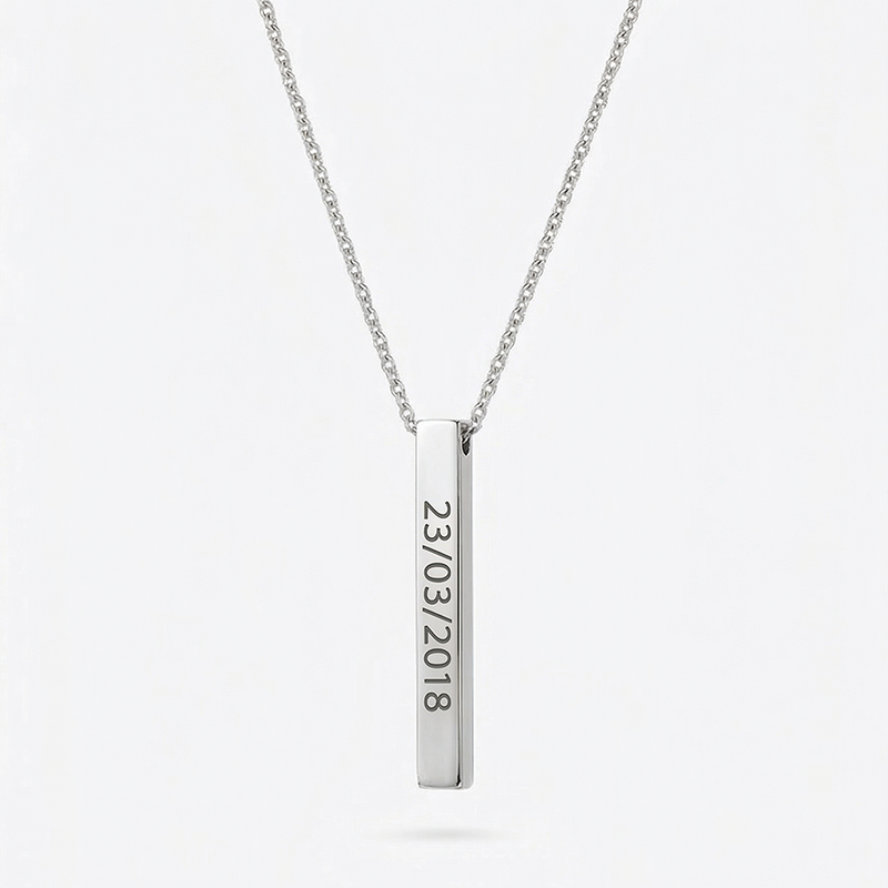 Colar Barra Prateada Personalizado