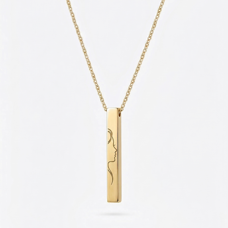 Colar Barra Prateada Personalizado