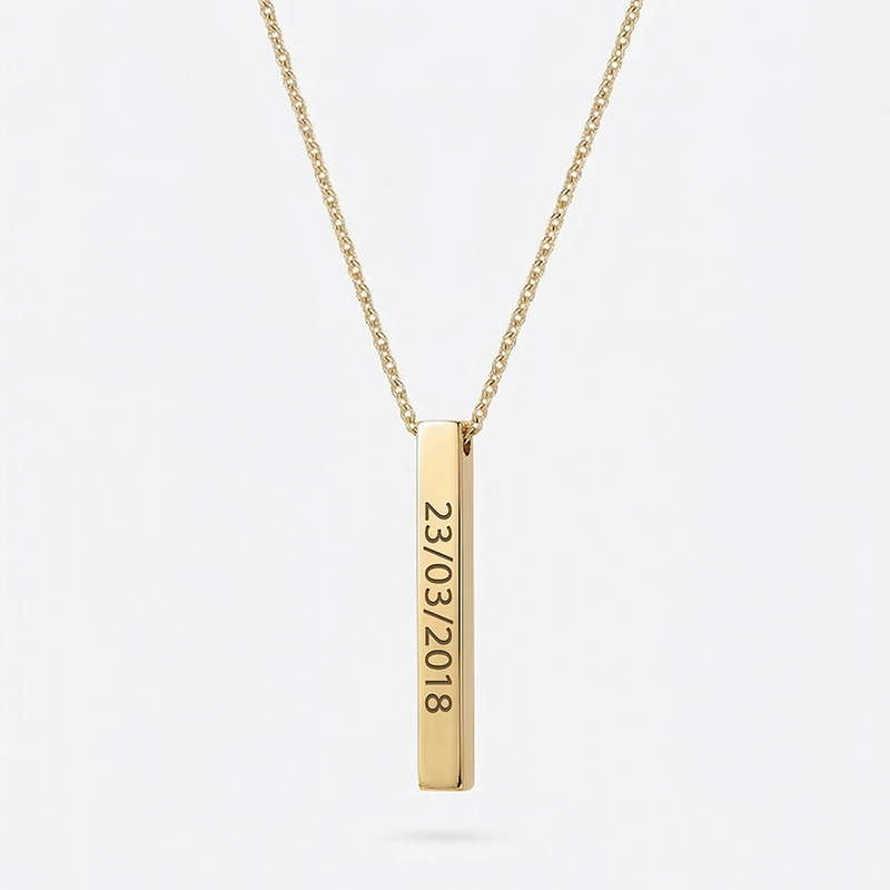 Colar Barra Prateada Personalizado