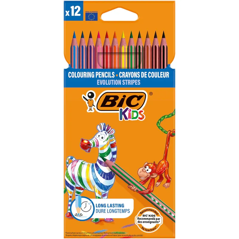 Lápis de cor BIC Evolution Stripes Kids 12