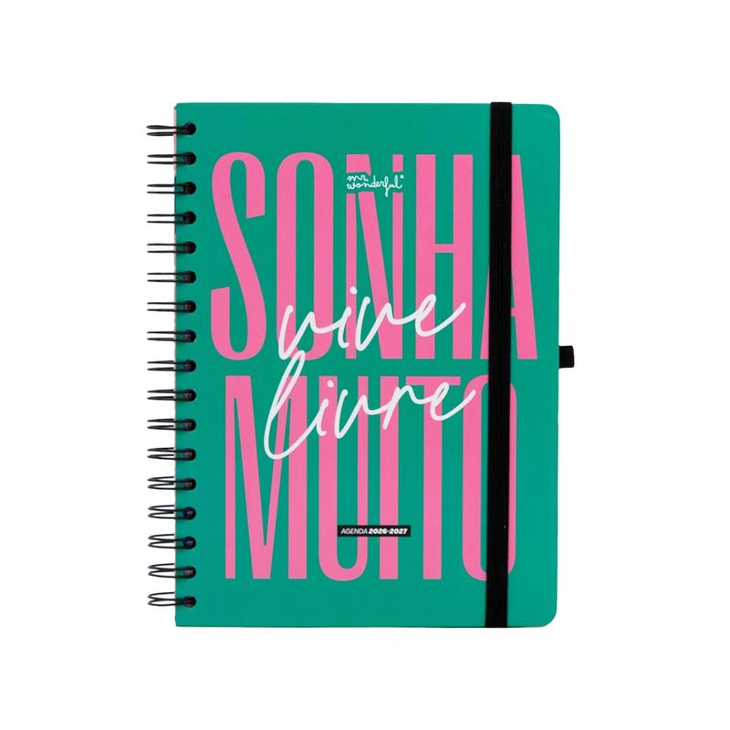 Agenda Mr. Wonderful 26-27 Semanal 18 meses - Sonha muito, vive livre