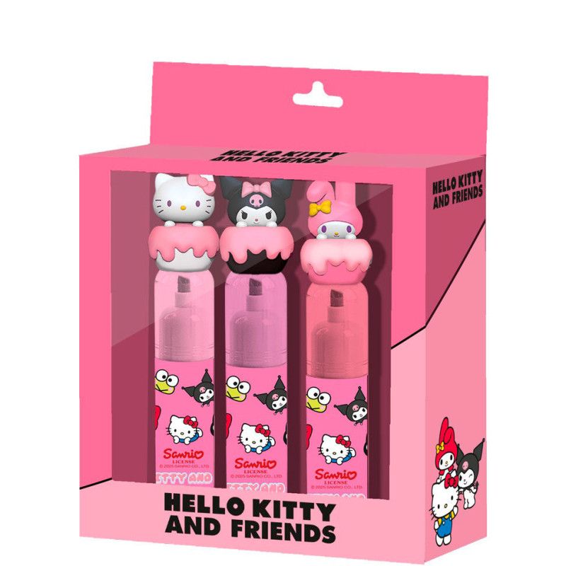 Conjunto de 3 Marcadores de Texto Hello Kitty and Friends