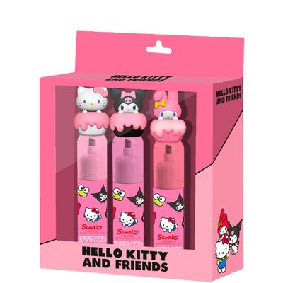 Conjunto de 3 Marcadores de Texto Hello Kitty and Friends
