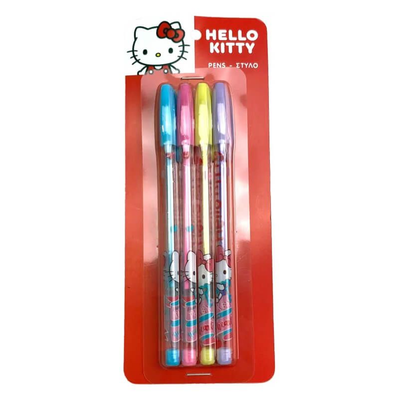 Conjunto de 4 Canetas de Gel Hello Kitty