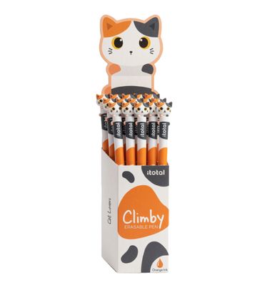 Caneta Apagável ITotal Climby Gato Laranja