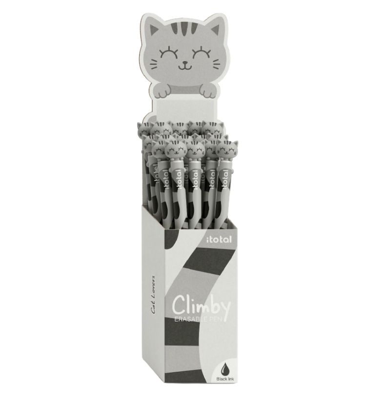 Caneta Apagável ITotal Climby Gato Cinza