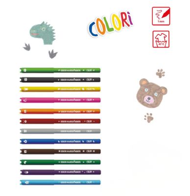Marcadores Escolares Eberhard Faber -  12 Animais