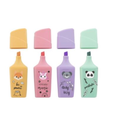 Mini Sublinhadores Eberhard Faber - 4 Animais