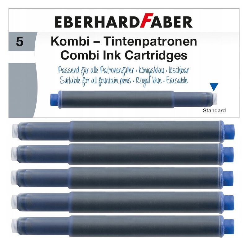 Recargas de Tinta Apagável Eberhard Faber Azul 5