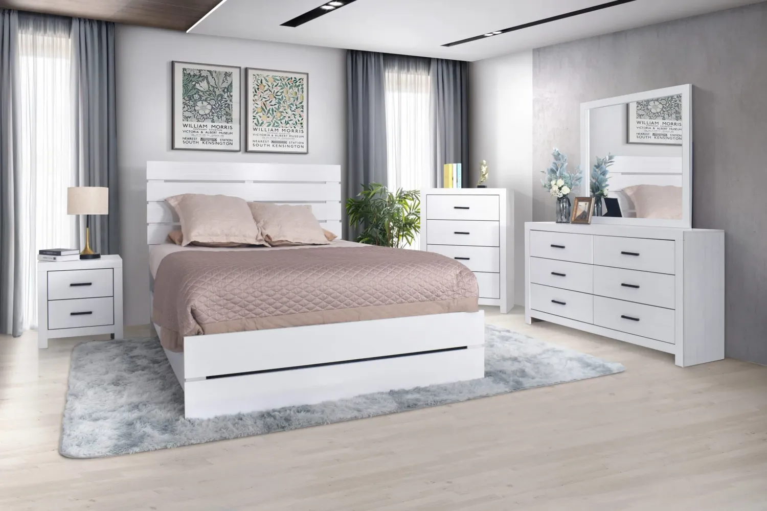 B051 Queen bedroom set, 5 pc.