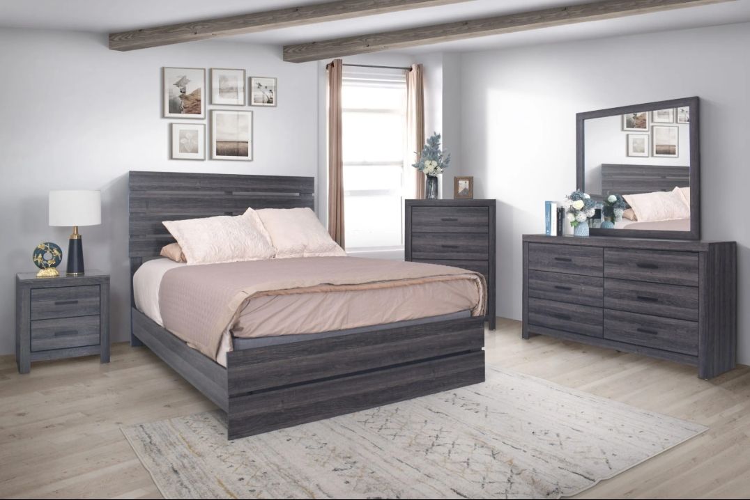 B054 Queen bedroom set, 5 pc.