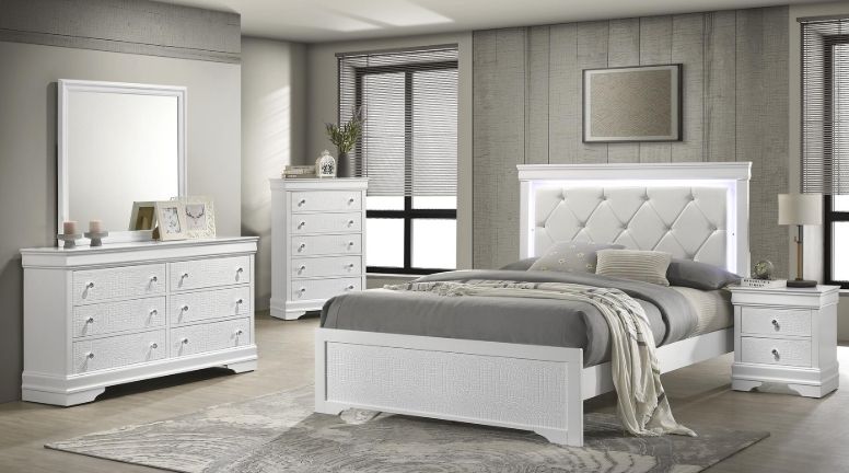 Blaze Queen 5PC Bedroom Set in White