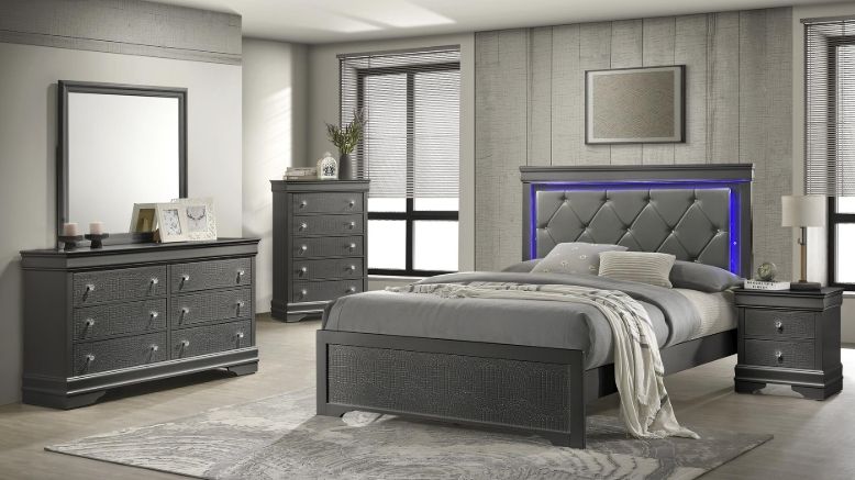 Blaze Queen 5PC Bedroom Set in Gray