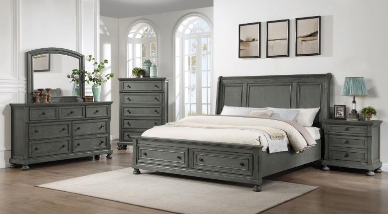 Jackson Queen 5 Pc Bedroom Set in Gray