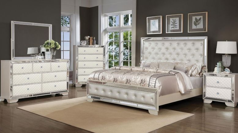 Madison Queen 5 Pc Bedroom Set in Beige