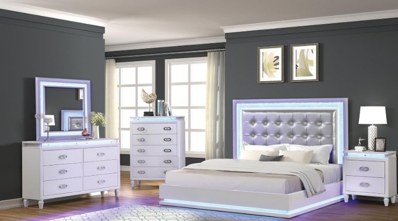 Passion Queen 5 Pc with Dresser Milky White (with dresser)
