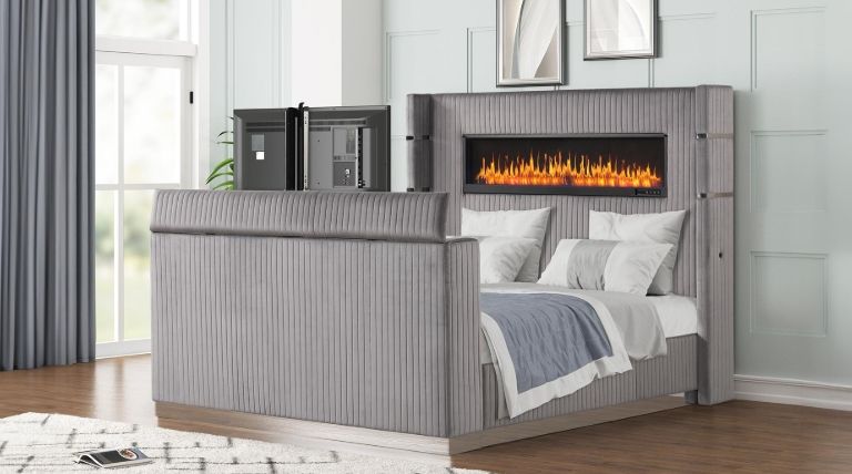 Lavish Queen Bed Gray