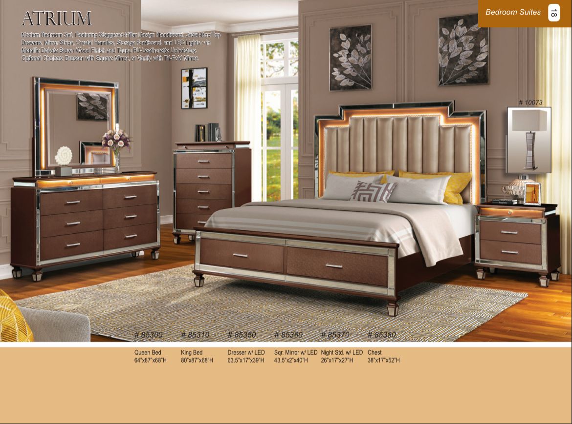 ATRIUM-5 pc set(Queen bed, dresser, mirror, nightstand and chest)