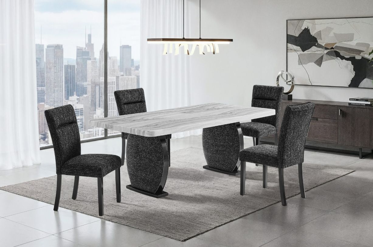 D2502 DINING TABLE AND 4 DINING CHAIRS