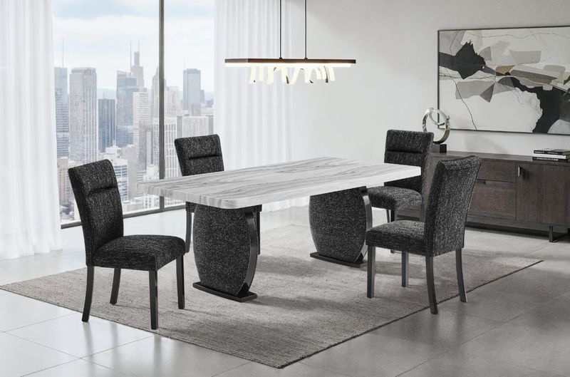D2502 DINING TABLE AND 4 DINING CHAIRS