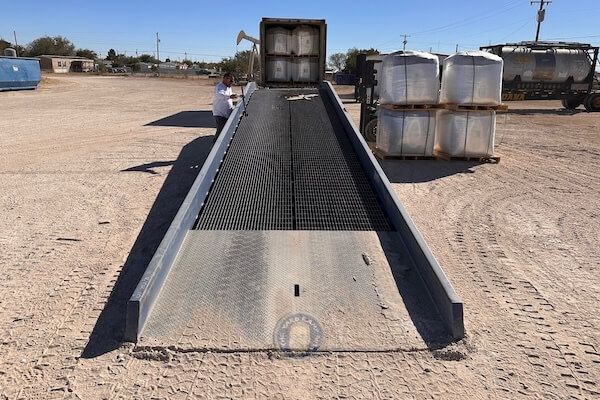 Bluff Steel Mobile Yard Ramp in Texas, 20K Capacity, 84" Width, 36' Length