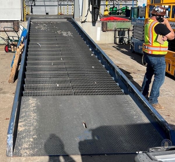 Mobile Steel Yard Ramp in Texas, 20K-lb Capacity, 84in Width, 36ft Length