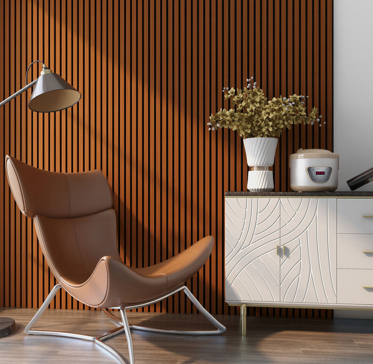 AKUSTIKPANEEL 3seitig furniert- nussbraun - 240cm x 60cm x 2,2cm