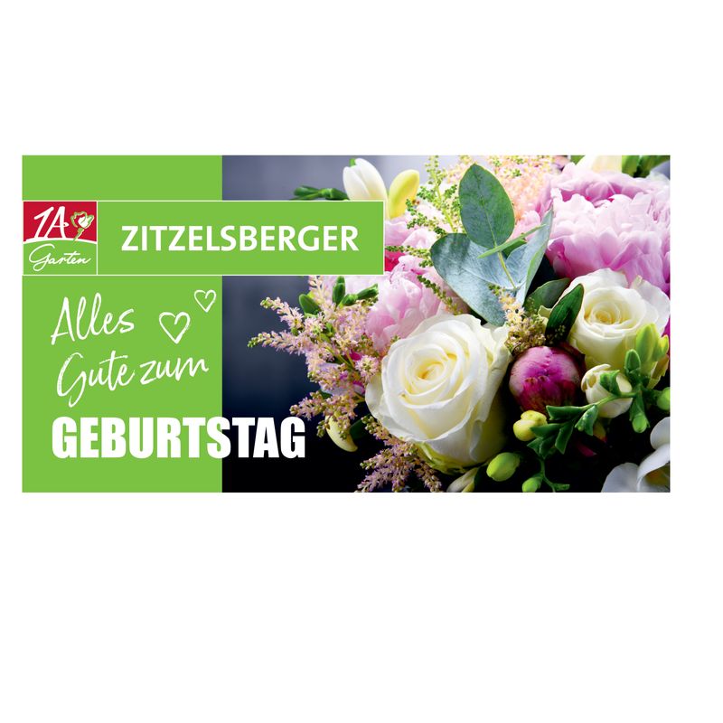 Gutschein – Motiv Blumenstrauß - "Alles Gute zum Geburtstag"
