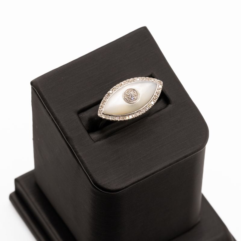 14k Diamond Evil Eye Ring