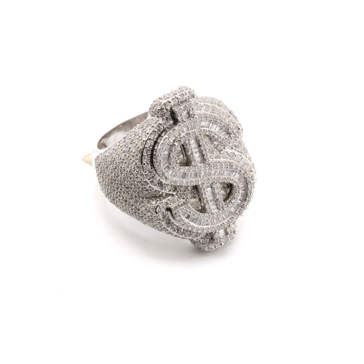 10k Dollar Sign Diamond Ring
