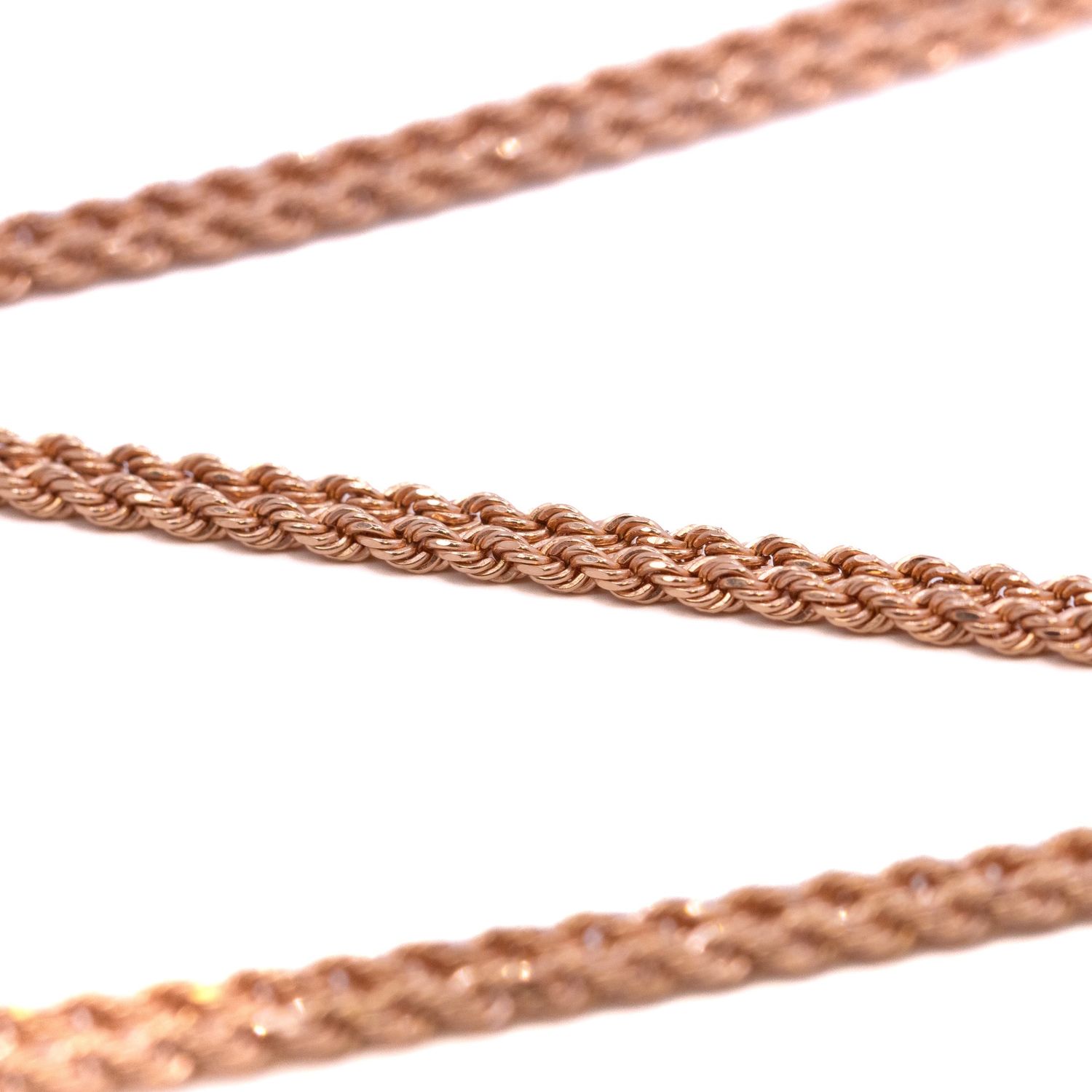 2.2mm Rose Gold Rope Chain 20”