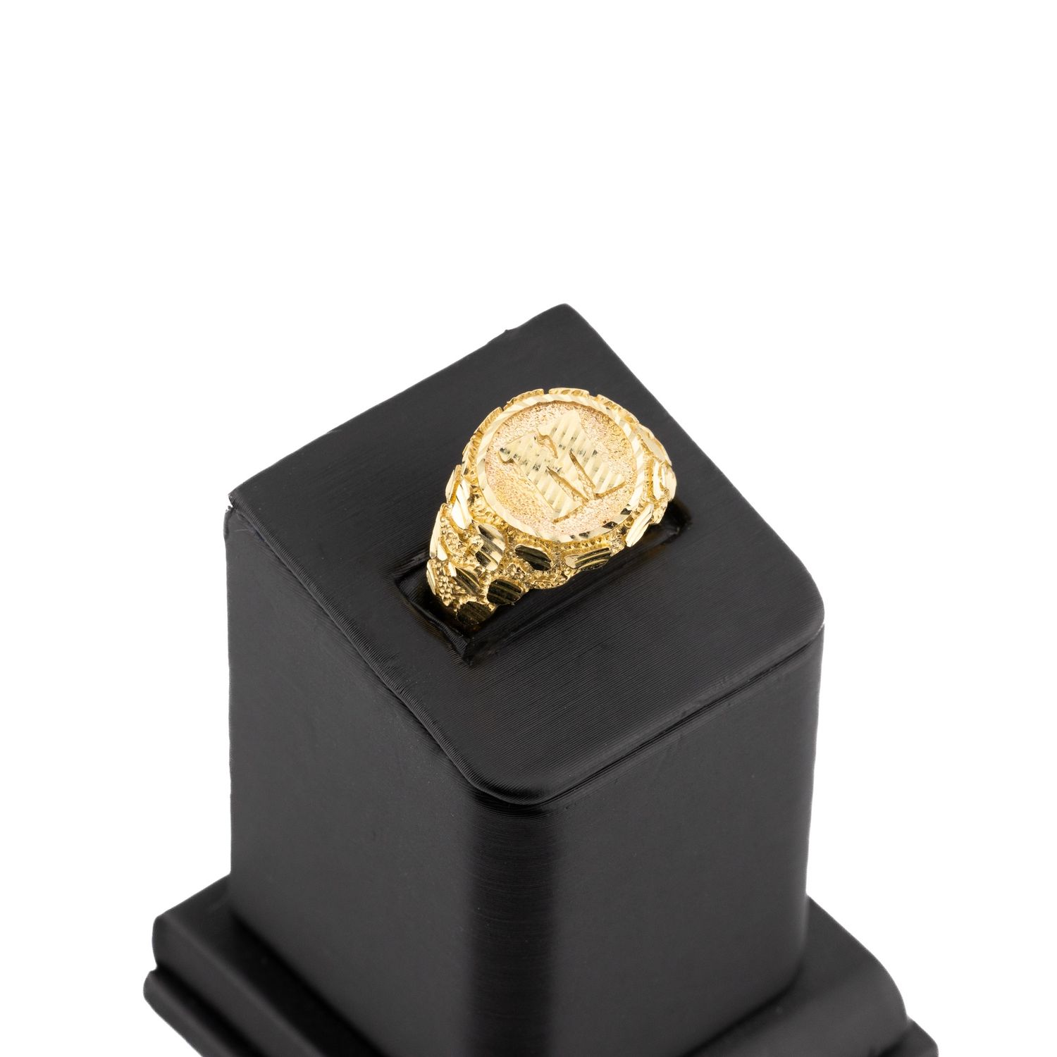 10k Initial Nugget Ring