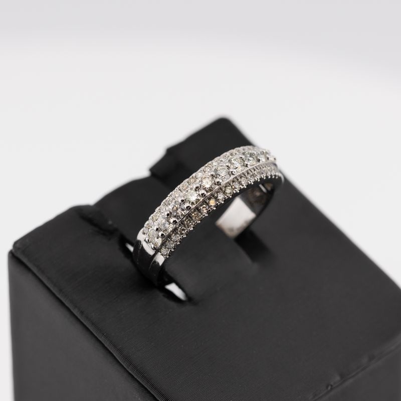 14k 3Row Diamond Ring