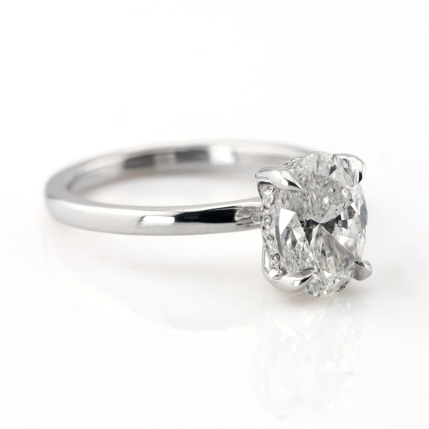 Oval Hidden Halo Ring