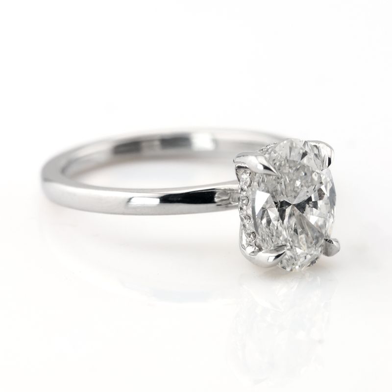 Oval Hidden Halo Ring