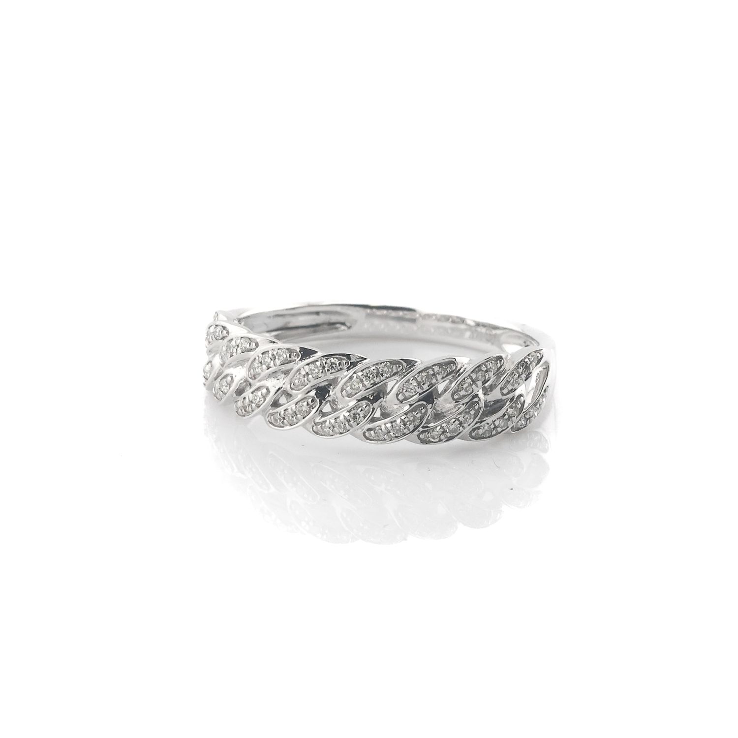 14k Diamond Cuban Ring