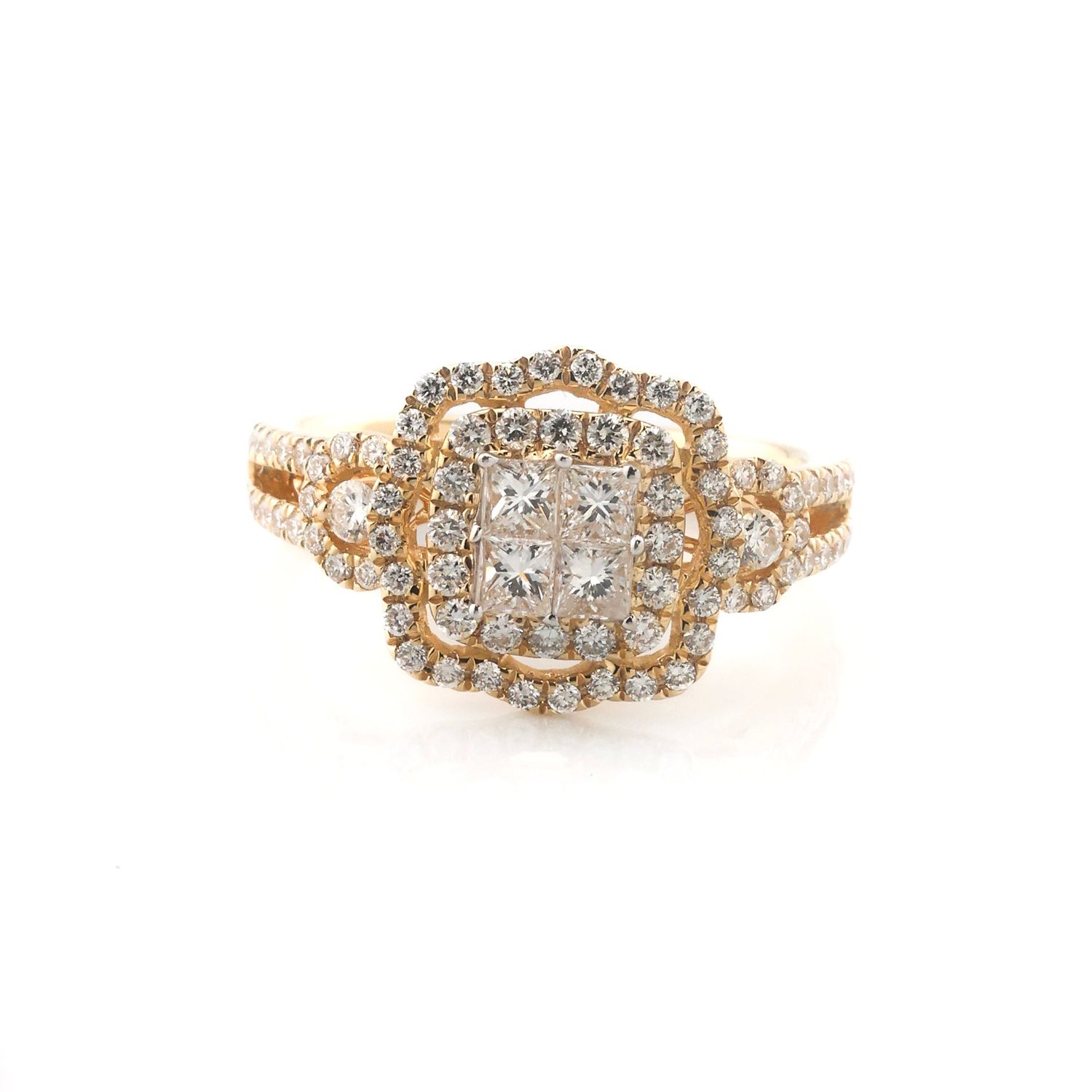 14k DiamondQuad Ring