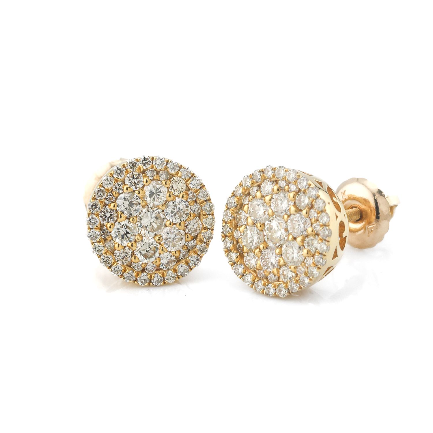 14k Ornament Round Earrings