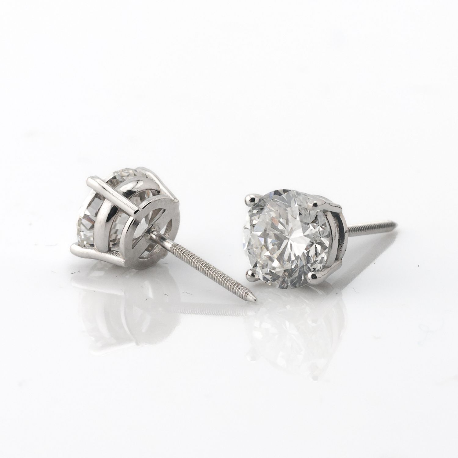 14k White Gold Studs