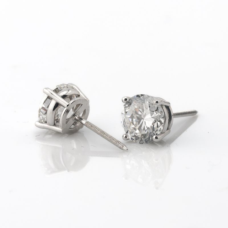 14k White Gold Studs