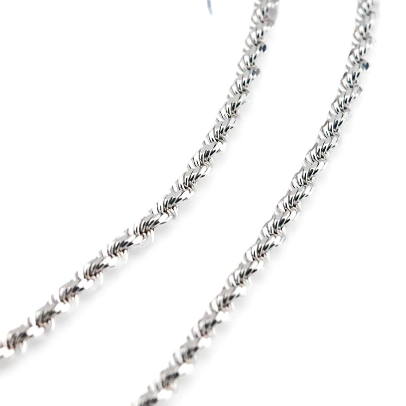 2.5mm Rope Chain White Gold 22&quot;