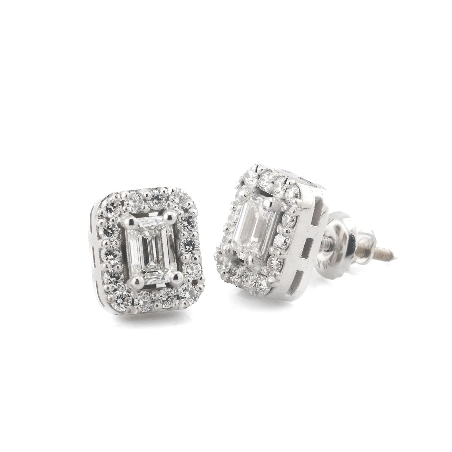 14k Emerald Cluster Earrings S