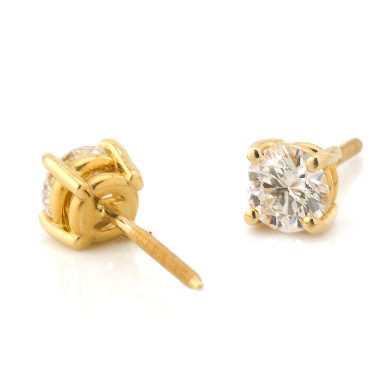 14k Round Diamond Studs