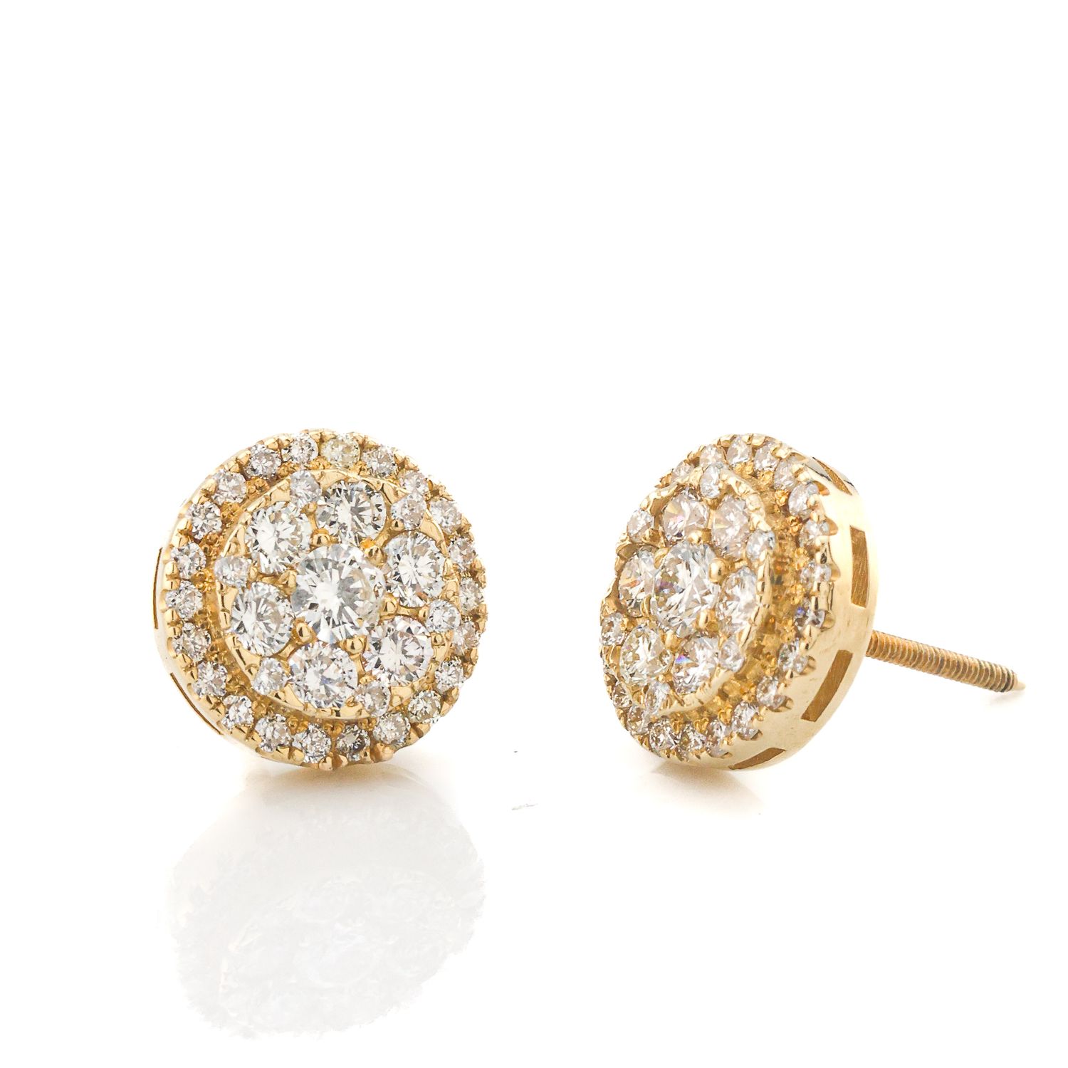 14k Round Diamond Clusters