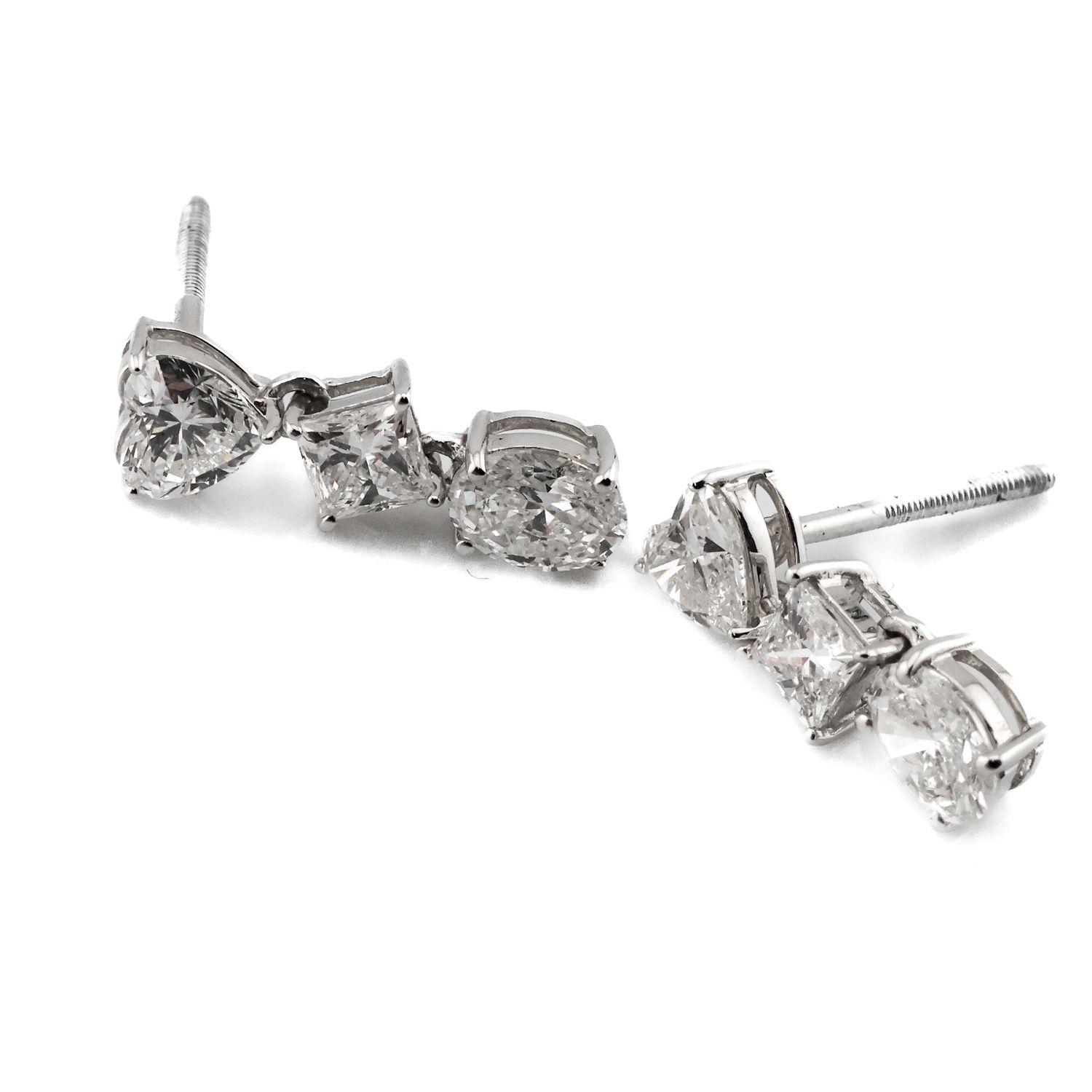 14k Mix Shape Diamond earrings