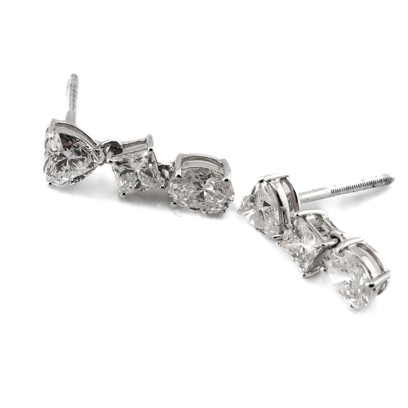 14k Mix Shape Diamond earrings