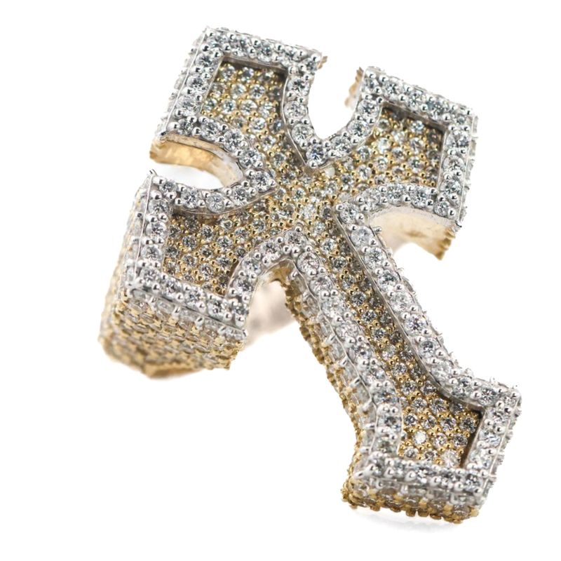 14K CROSS DIAMOND RING