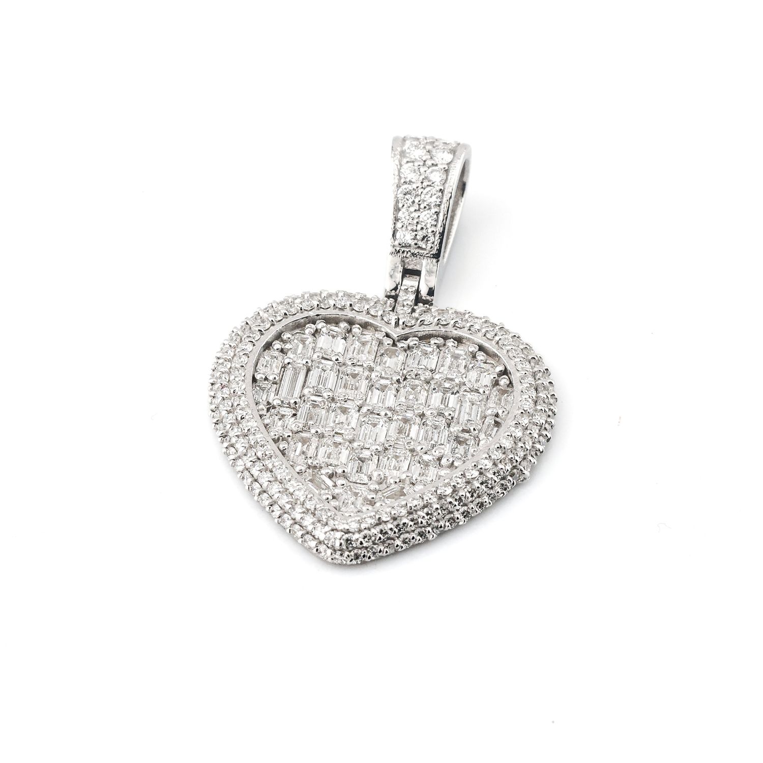 14k Heart Emerald Diamond Pendant